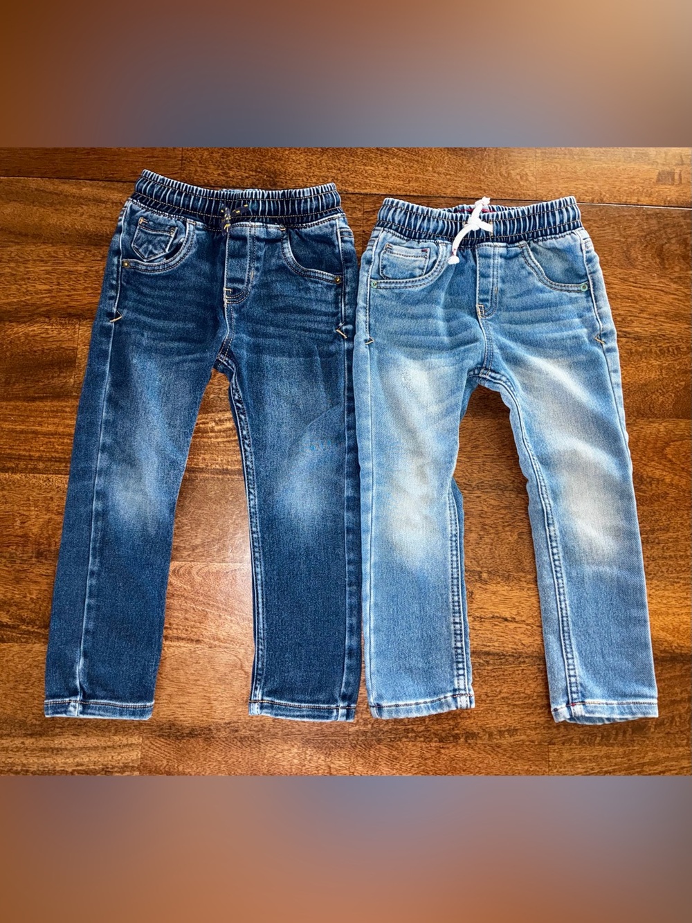 2ct Toddler Dual Wash Denim Jogger Pants